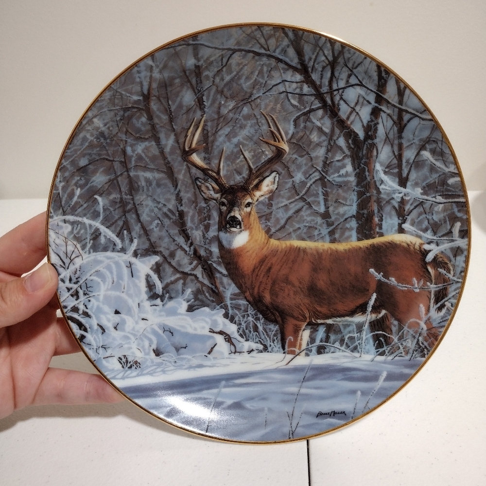 3 for $35 "Winter Whitetail" Bruce Miller Friends Of The Forest Danbury Mint